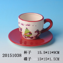 High quality handpainting ceramic Christmas coffee cup and saucer